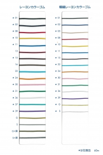 レーヨンカラーゴム（１ミリ・1.5ミリ）